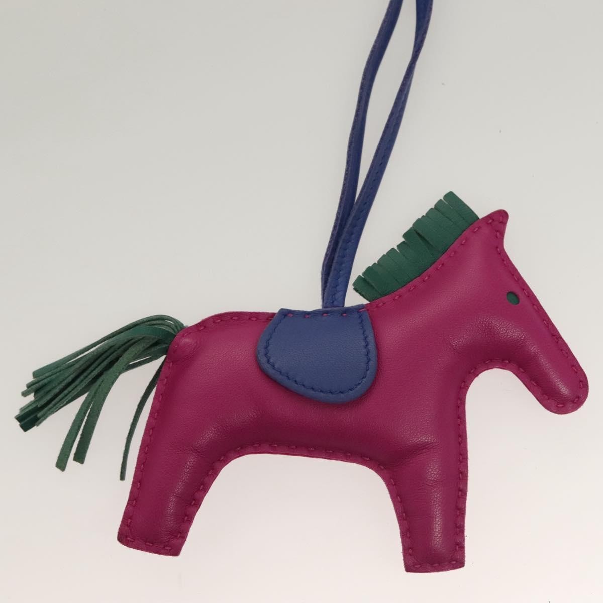 Hermes GriGri Rodeo Bag Charm Leather, PURPLE, LEATHER, Charms and Keychains