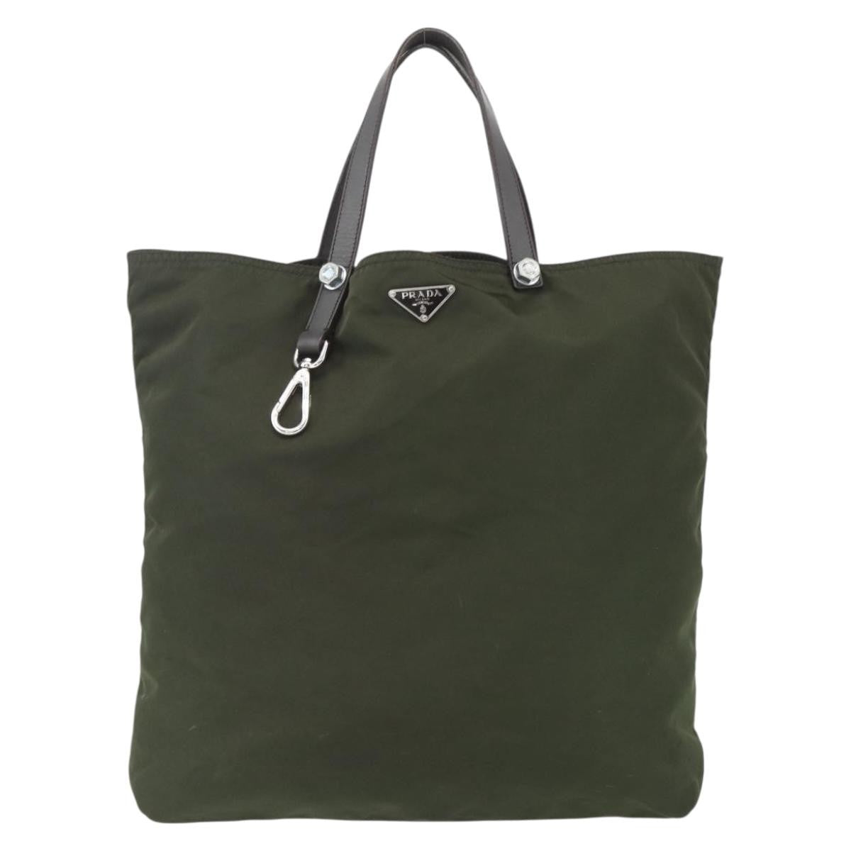 Prada Open Tote Tessuto, KHAKI, NYLON, Tote bag