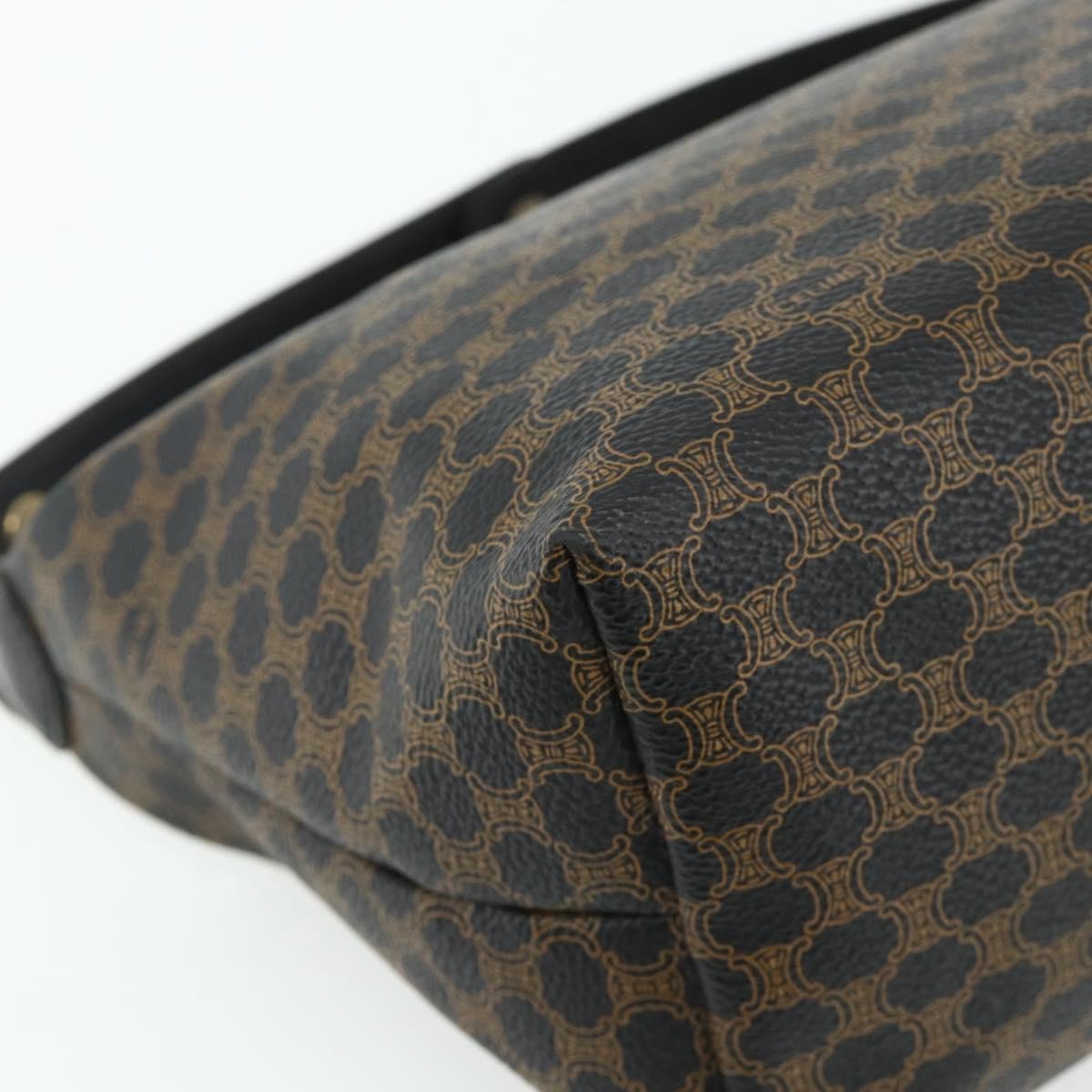 Celine Vintage Macadam Shoulder Bag Macadam Canva  Vinyl, Black, Canvas, Handbag
