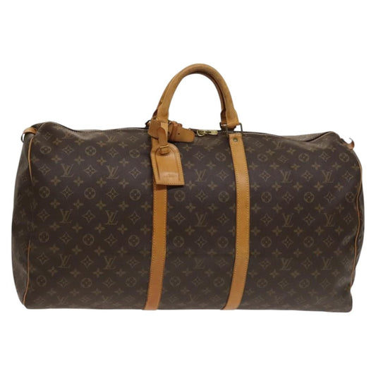 Louis Vuitton Keepall Bag Monogram Canvas, BROWN, CANVAS, Travel bag