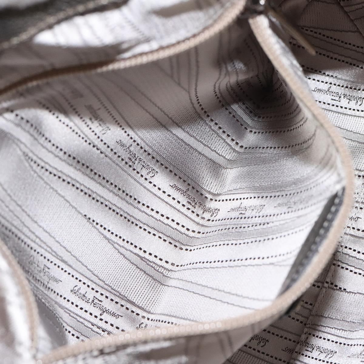 Salvatore Ferragamo Gancini Tote Leather, SILVER, LEATHER, Tote bag