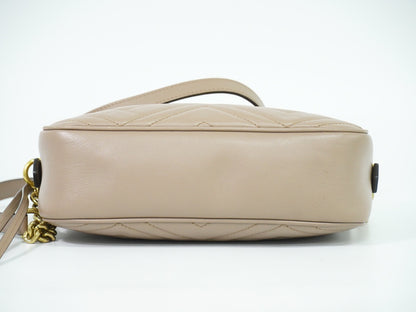 Gucci GG Marmont Shoulder Bag Matelasse Leather, BEIGE, LEATHER, Shoulder bag
