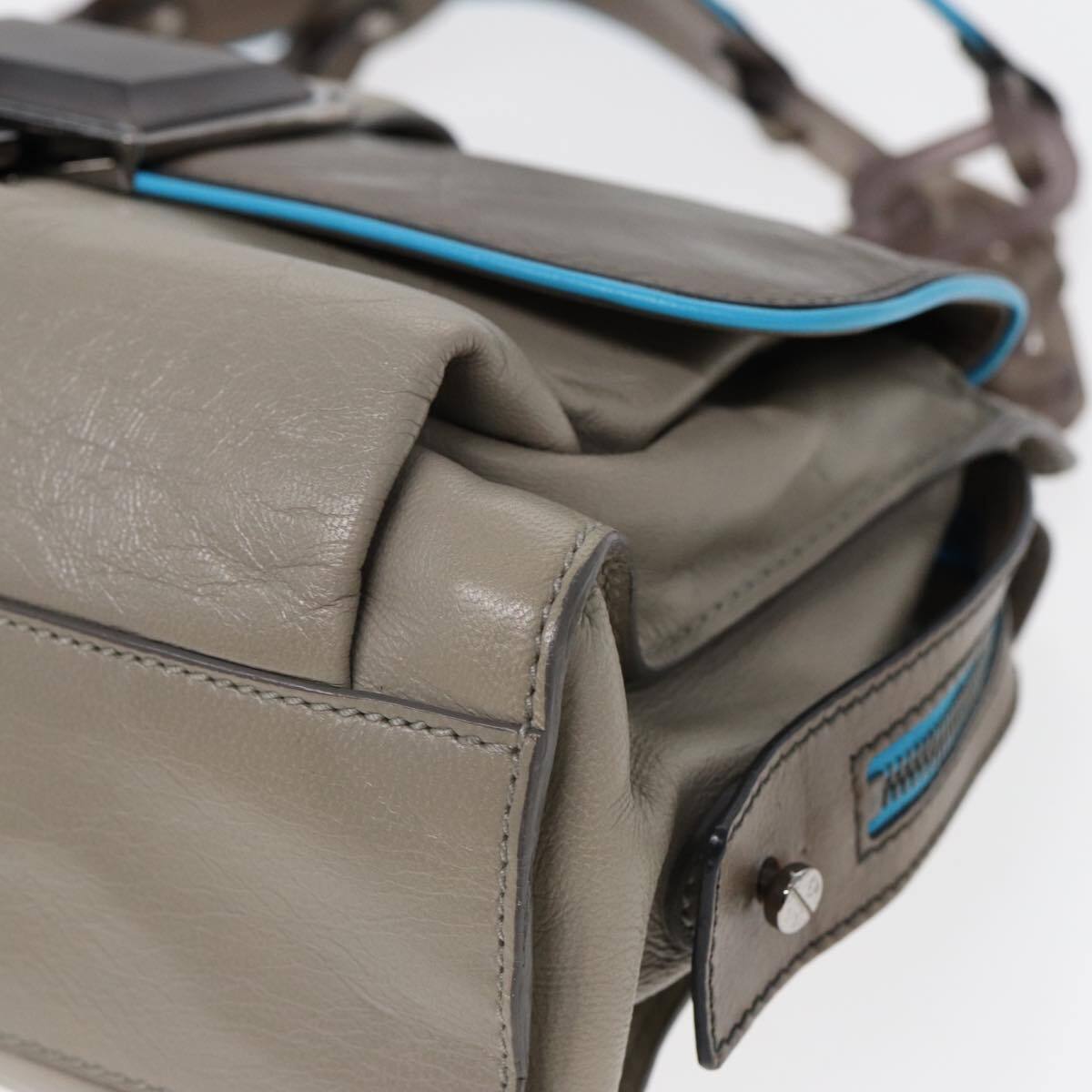 Balenciaga Cherche Midi Chain Shoulder Bag Leather, GRAY, LEATHER, Shoulder bag