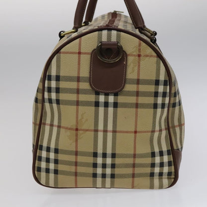 Burberry Convertible Weekend Duffle Bag Haymarket Coated Canvas, BEIGE, CANVAS, Travel bag