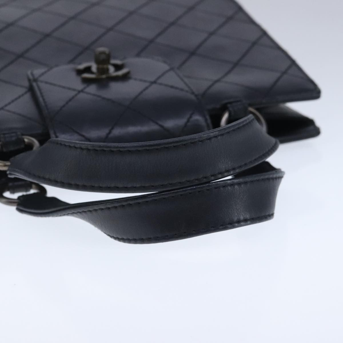 Chanel Vintage CC Turnlock Satchel Leather, BLACK, LEATHER, Handbag