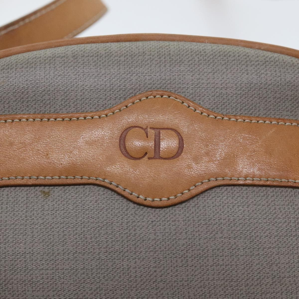 Christian Dior CD Shoulder bag Canvas and Leather, GRAY, CANVAS, Shoulder bag