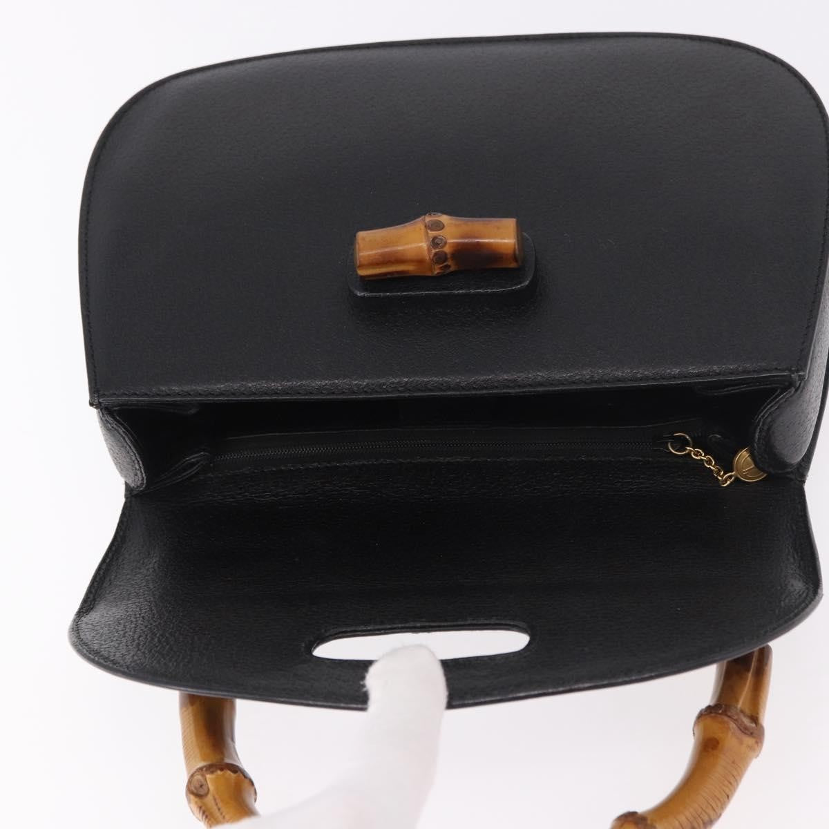 Gucci Bamboo 1947 Top Handle Bag Leather, Black, Leather, Handbag