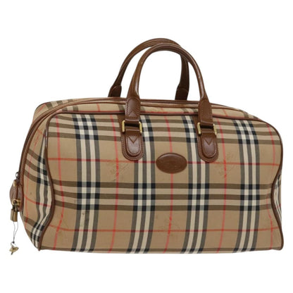 Burberry Vintage Duffle Bag Horseferry Check Canvas, BEIGE, CANVAS, Travel bag