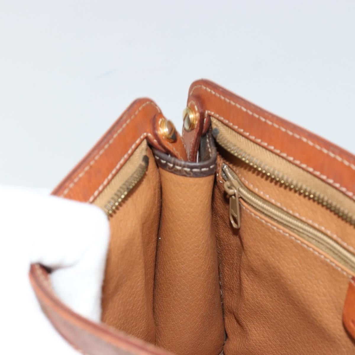 Celine Logo Triomphe Pouch Canvas and leather, Brown, Canvas, Clutch