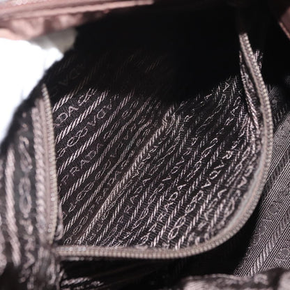 Prada Metal Handles Tote Tessuto, BROWN, NYLON, Handbag