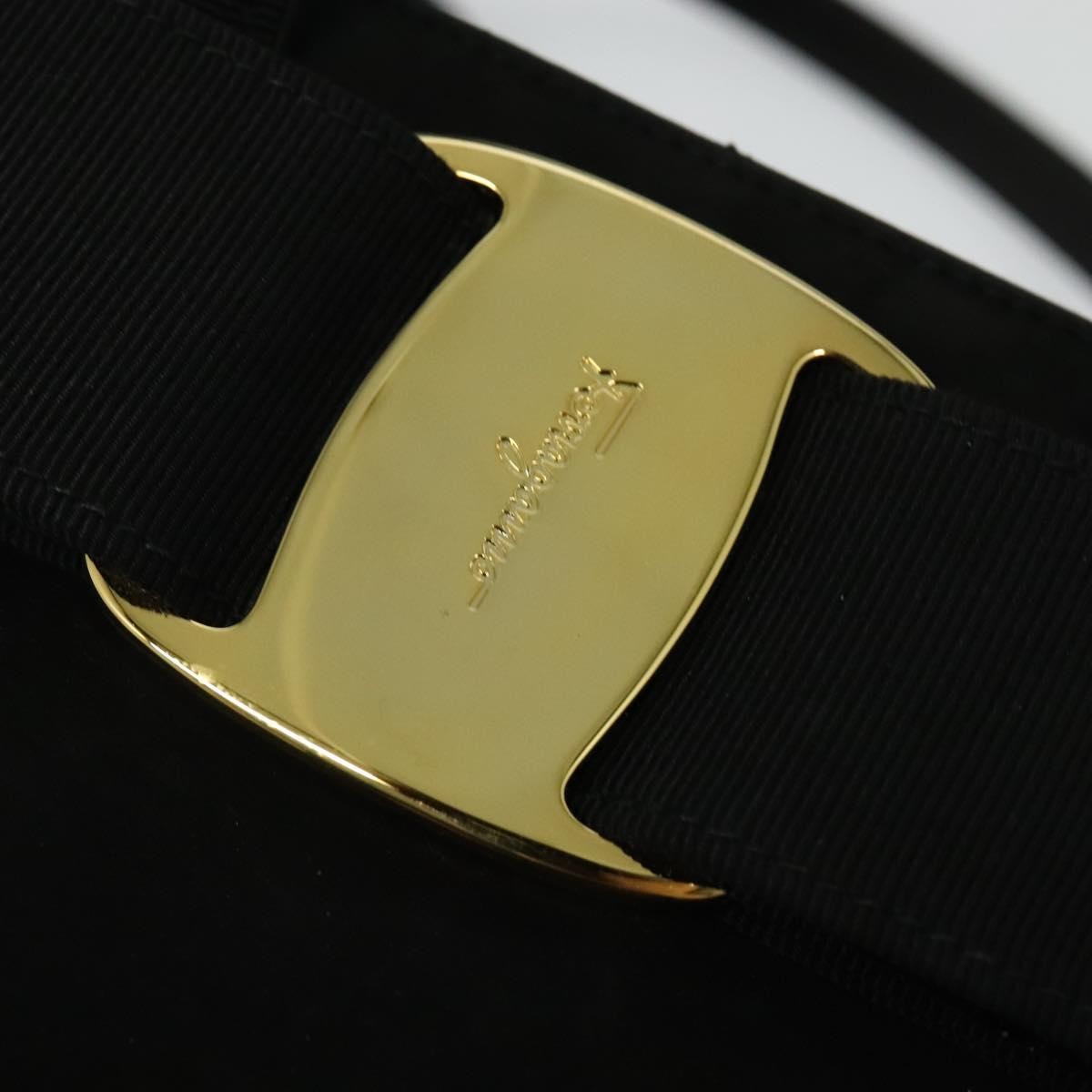 Salvatore Ferragamo Convertible Vara Bow Tote Suede, BLACK, SUEDE, Handbag