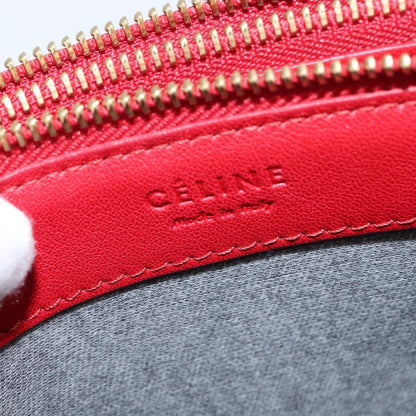 Celine Trio Crossbody Bag Leather, RED, LEATHER, Shoulder bag