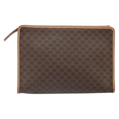 Celine Macadam Pochette Canvas and Leather, BROWN, CANVAS, Clutche & pouche