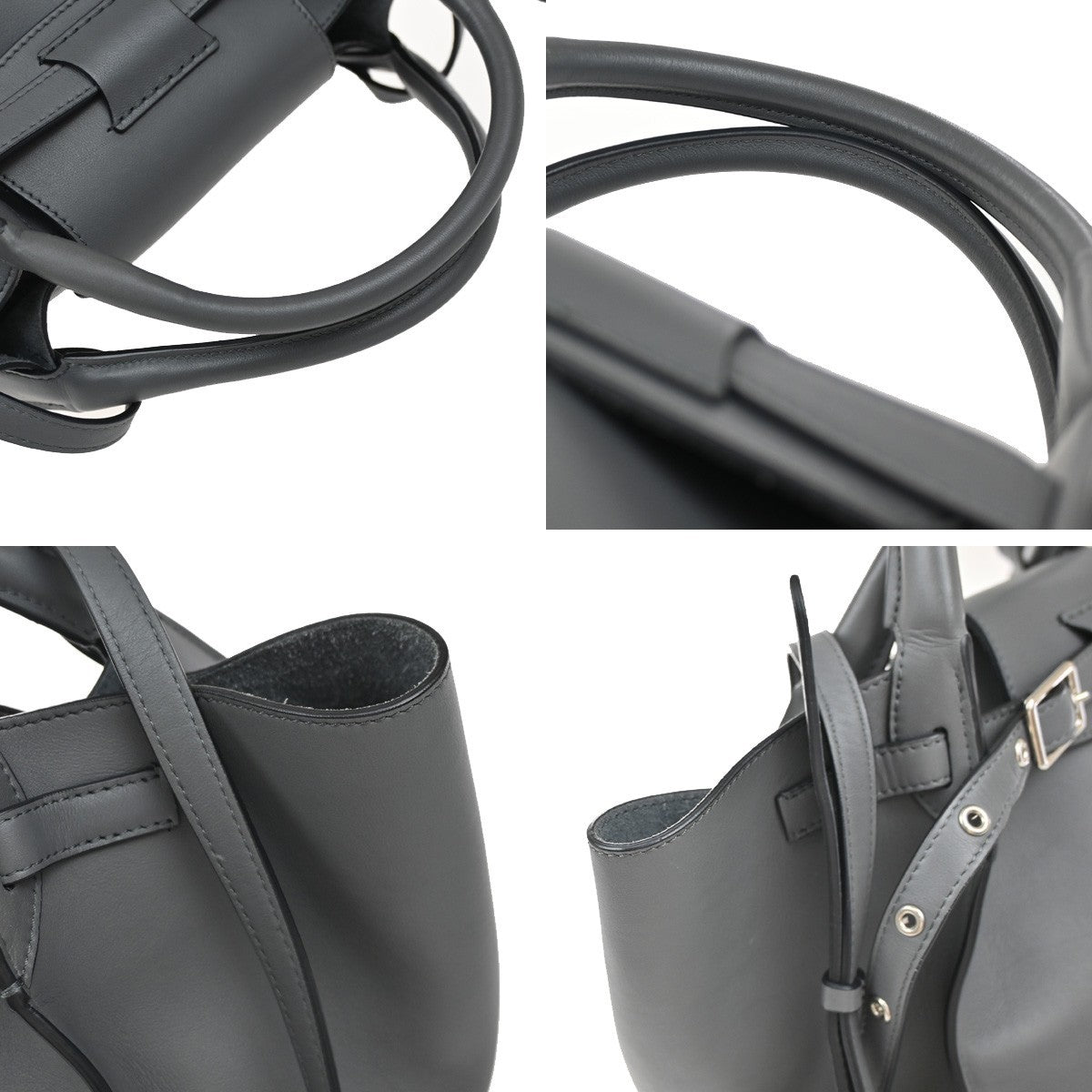 Celine Big Bag Smooth Leather, GRAY, LEATHER, Handbag
