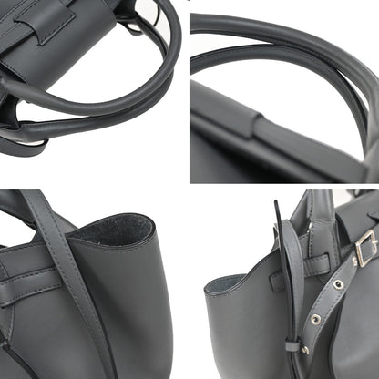 Celine Big Bag Smooth Leather, GRAY, LEATHER, Handbag