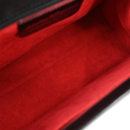 Salvatore Ferragamo Vintage Gancini Top Handle Bag Embossed Leather, BLACK, LEATHER, Handbag