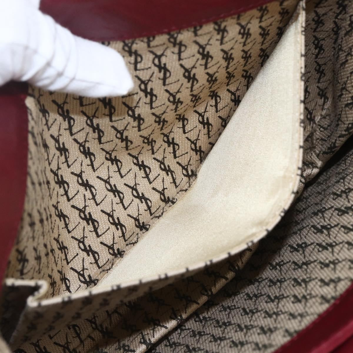 Saint Laurent Vintage Shoulder Bag Leather, RED, LEATHER, Shoulder bag