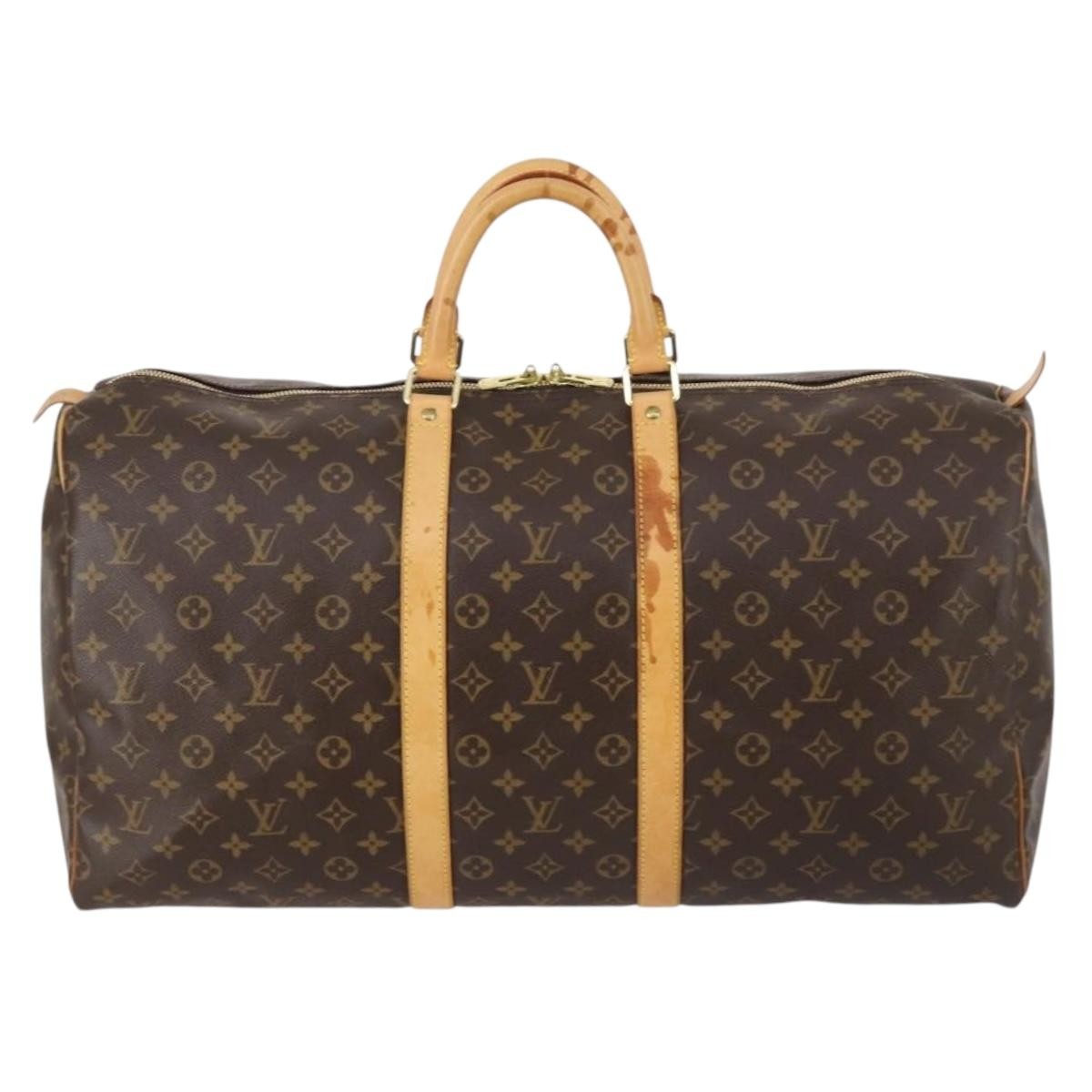 Louis Vuitton Keepall Bandouliere Bag Monogram Canvas, BROWN, CANVAS, Travel bag