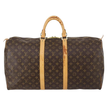 Louis Vuitton Keepall Bandouliere Bag Monogram Canvas, BROWN, CANVAS, Travel bag