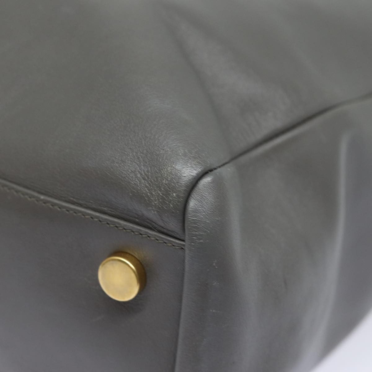 Saint Laurent Shopper Tote Leather, GRAY, LEATHER, Tote bag