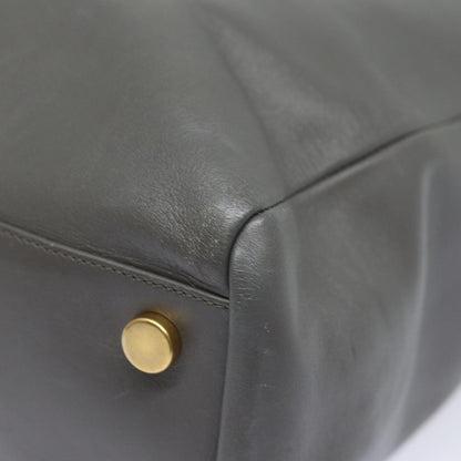 Saint Laurent Shopper Tote Leather, GRAY, LEATHER, Tote bag