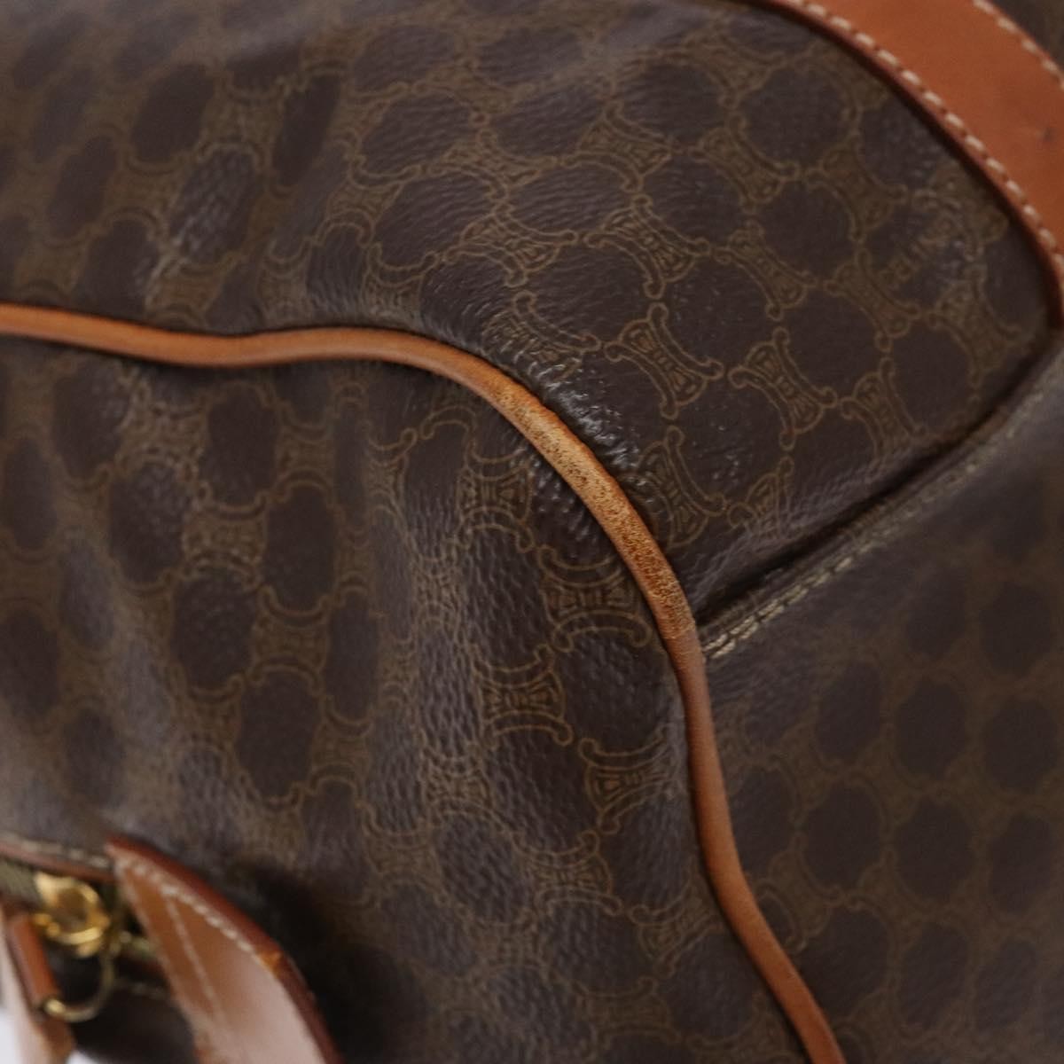 Celine Macadam Handbag Macadam with leather, BROWN, CANVAS, Handbag