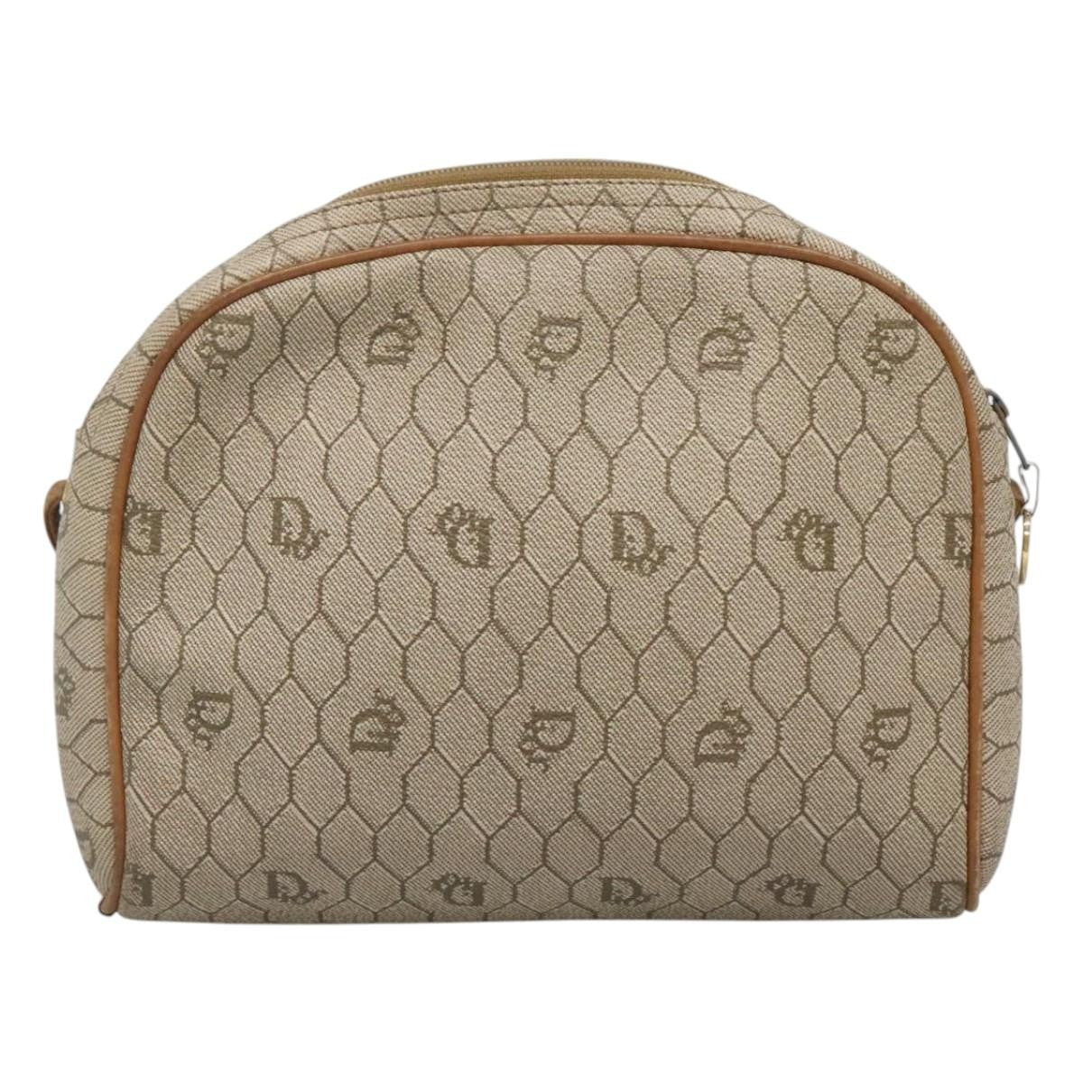 Christian Dior Vintage Honeycomb Shoulder Bag Canvas, BEIGE, CANVAS, Shoulder bag