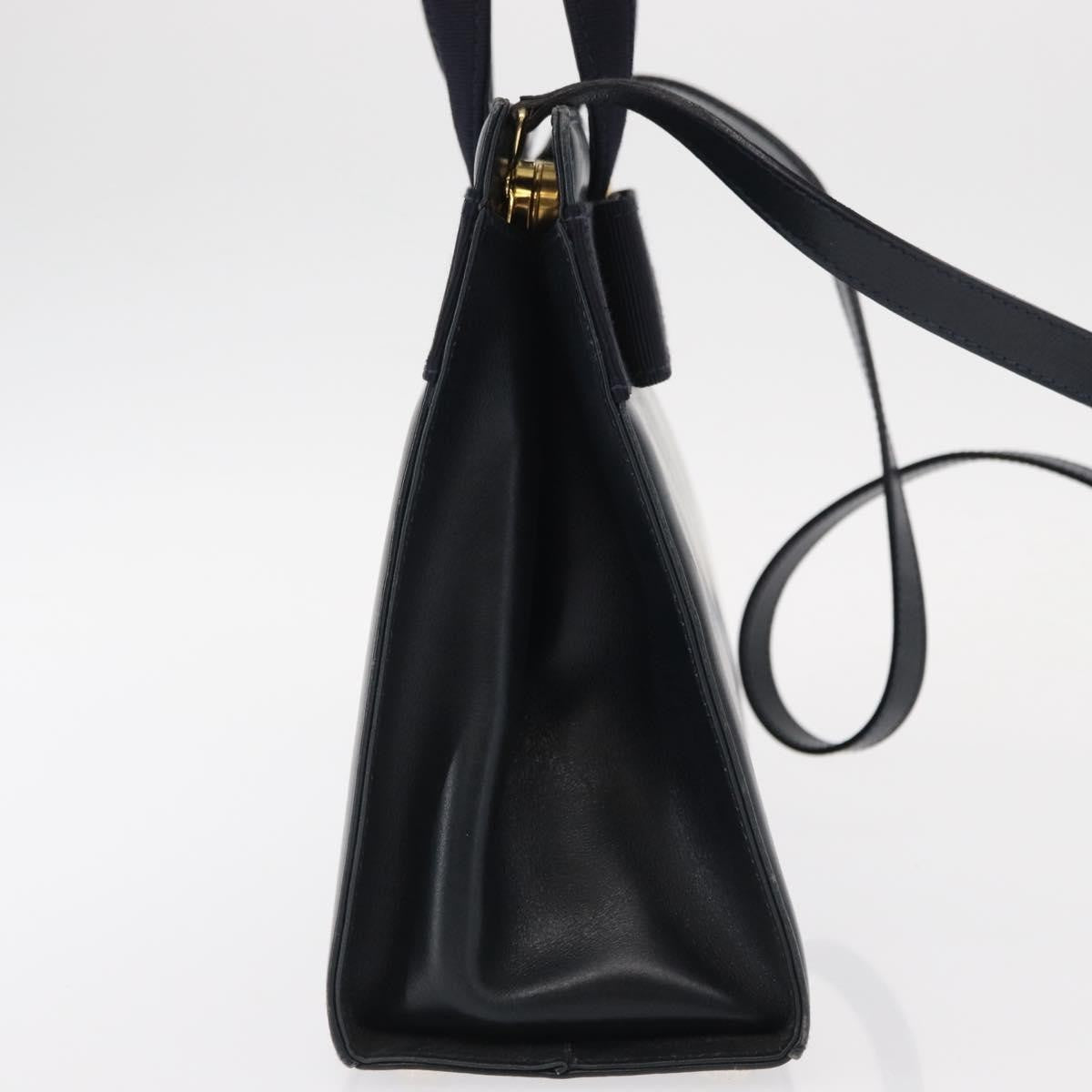 Salvatore Ferragamo Convertible Vara Bow Tote Leather, NAVY, LEATHER, Handbag