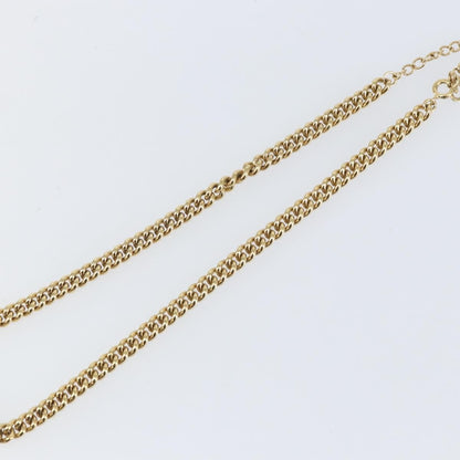 Christian Dior CD Chain Link Necklace Metal with Crystals, GOLD, METAL, Necklace
