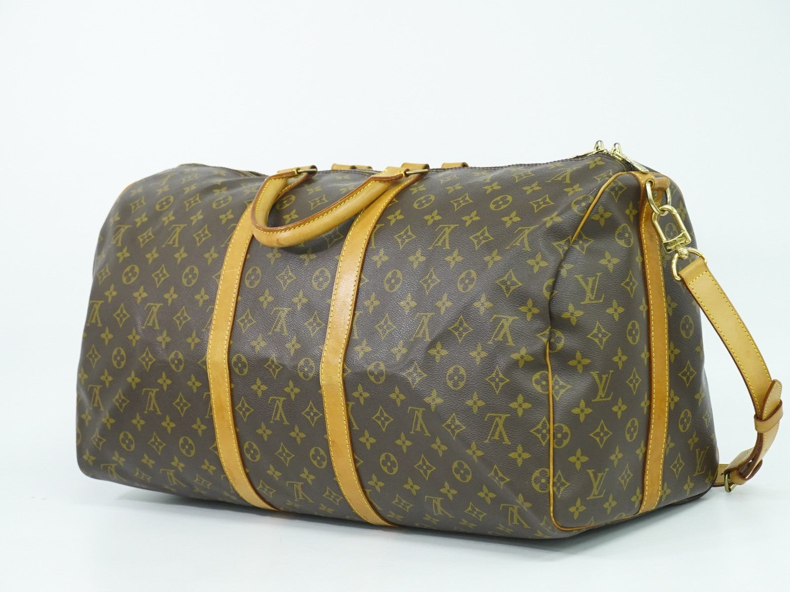 Louis Vuitton Keepall Bandouliere Bag Monogram Canvas, BROWN, CANVAS, Travel bag