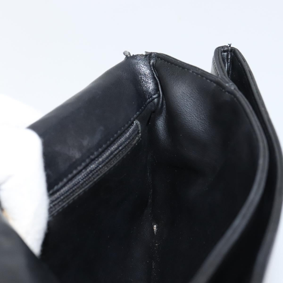 Bally Vintage Chain Shoulder Bag Quilted Leather, BLACK, LEATHER, Shoulder bag