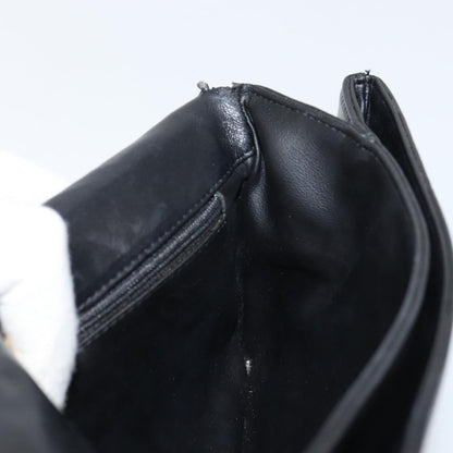 Bally Vintage Chain Shoulder Bag Quilted Leather, BLACK, LEATHER, Shoulder bag