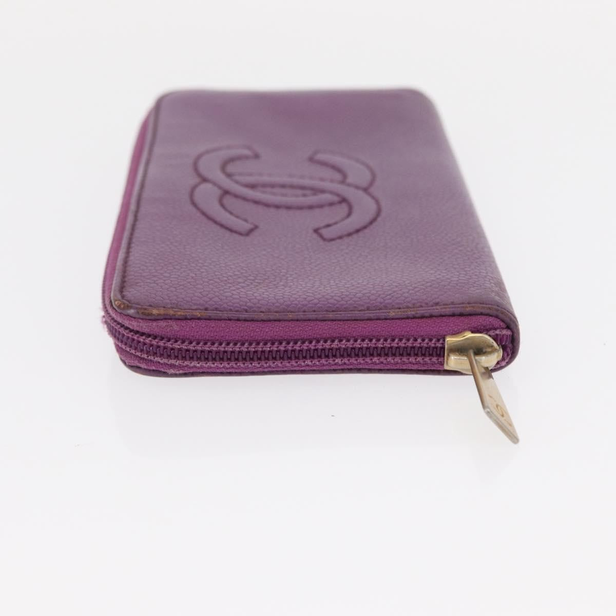 Chanel Timeless CC Zipped Wallet Caviar, PURPLE, LEATHER, Wallets