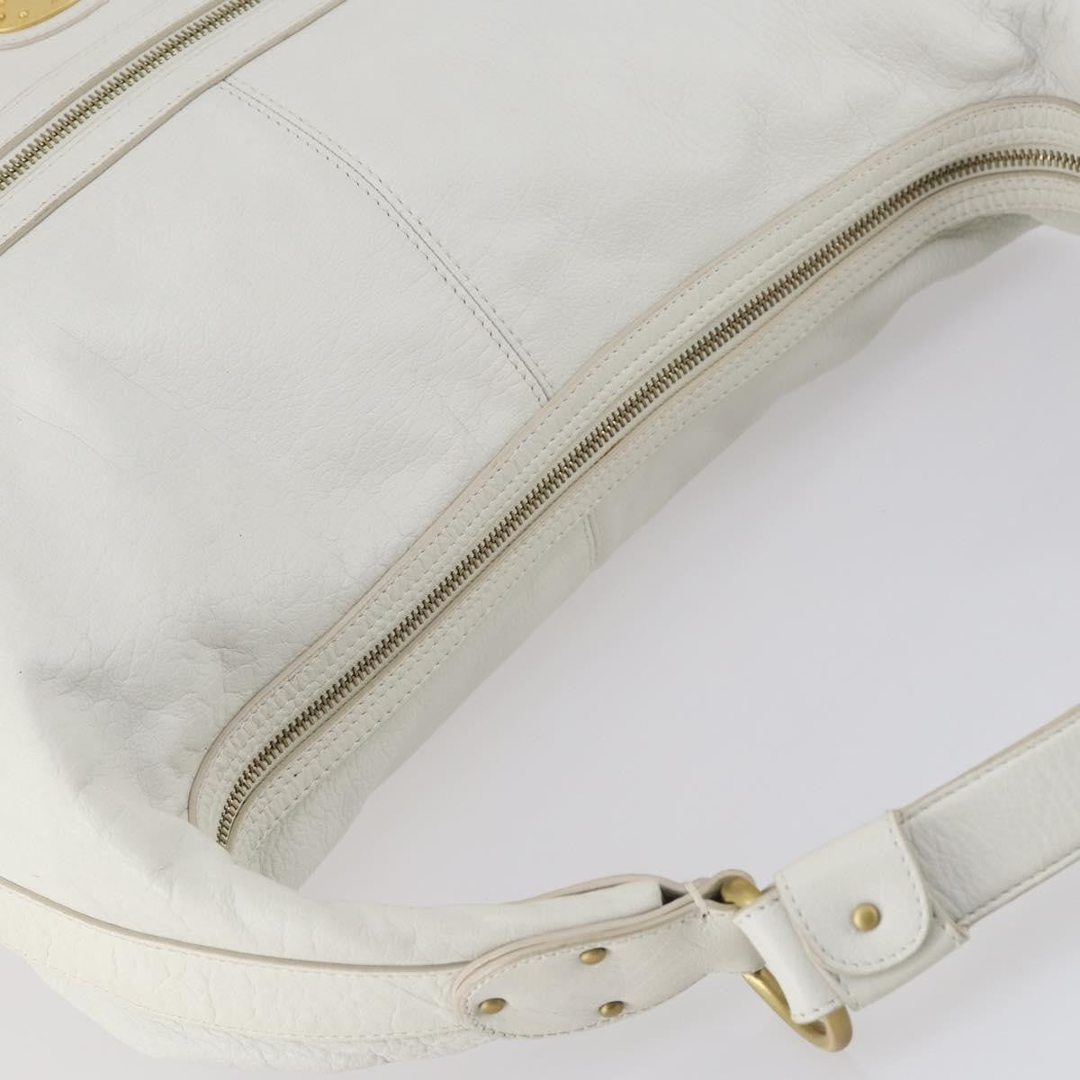Bally Vintage Shoulder Bag Leather, White, Leather, Shoulder Bag