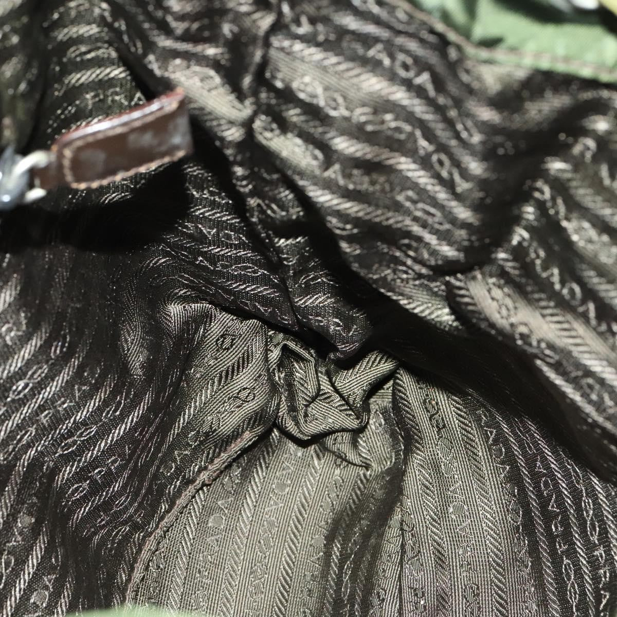 Prada Vela Double Front Pocket Backpack Tessuto with Saffiano Leather, KHAKI, NYLON, Backpack