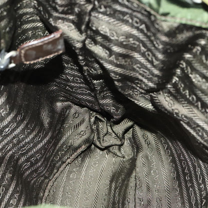 Prada Vela Double Front Pocket Backpack Tessuto with Saffiano Leather, KHAKI, NYLON, Backpack