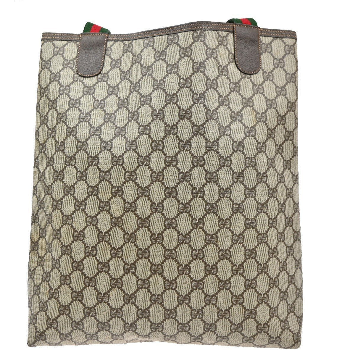 Gucci Vintage Web Strap Tote GG Coated Canvas, BEIGE, PVC, Tote bag