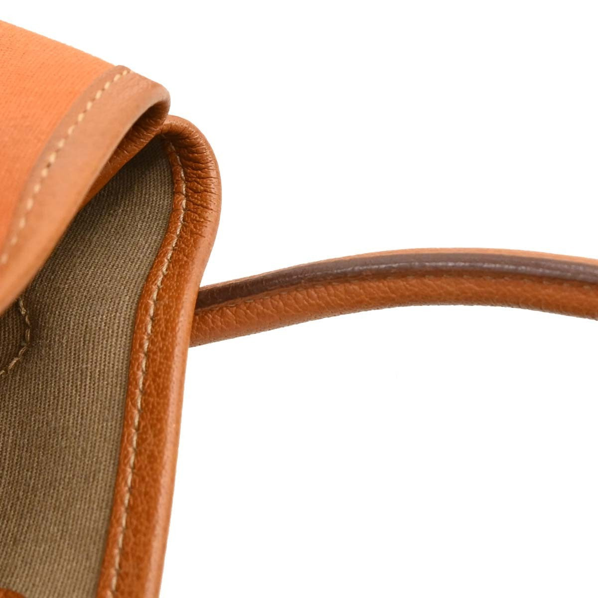 Hermes Garden File Tote Toile and Leather, ORANGE, CANVAS, Tote bag