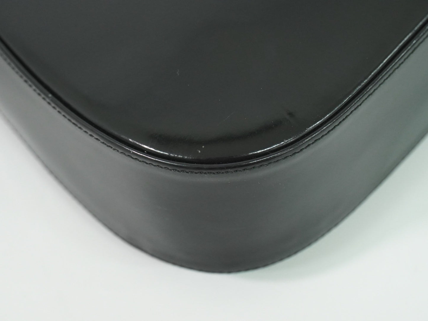 Salvatore Ferragamo Gancini Shoulder Bag Leather, BLACK, PATENT_LEATHER, Shoulder bag