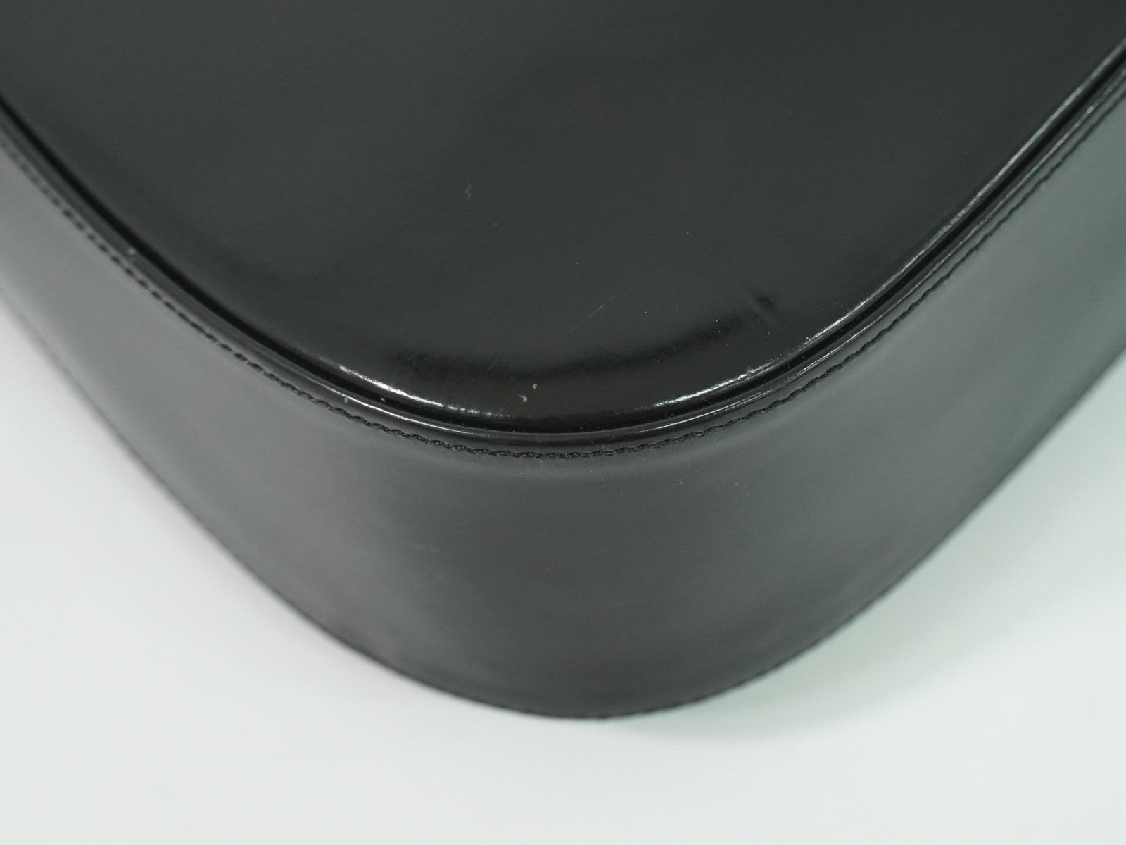 Salvatore Ferragamo Gancini Shoulder Bag Leather, BLACK, PATENT_LEATHER, Shoulder bag