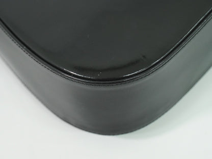 Salvatore Ferragamo Gancini Shoulder Bag Leather, BLACK, PATENT_LEATHER, Shoulder bag