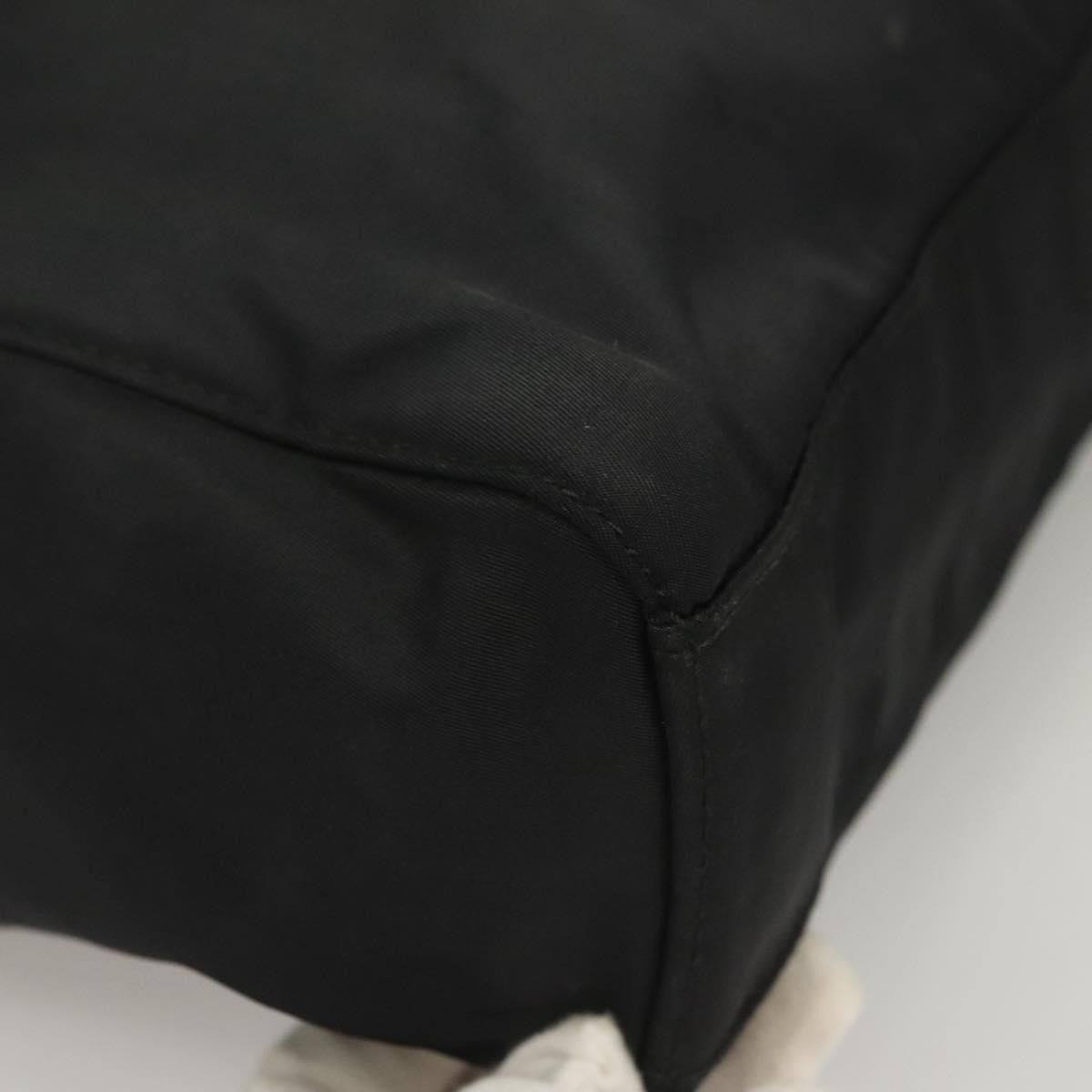 Prada Logo Flat Tote Bag. Nylon Tessuto, BLACK, NYLON, Handbag