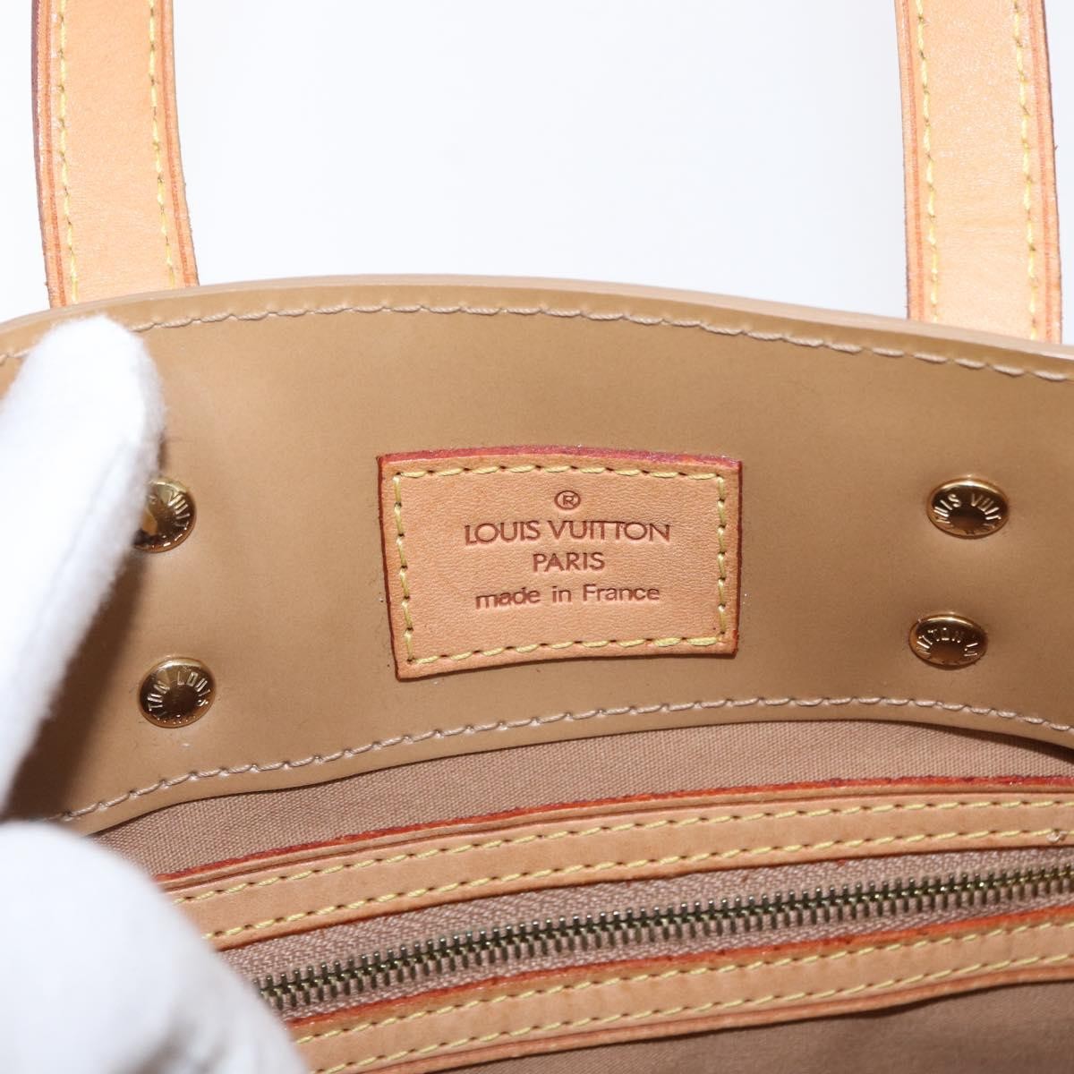 Louis Vuitton Reade Handbag Monogram Vernis, BEIGE, PATENT_LEATHER, Handbag
