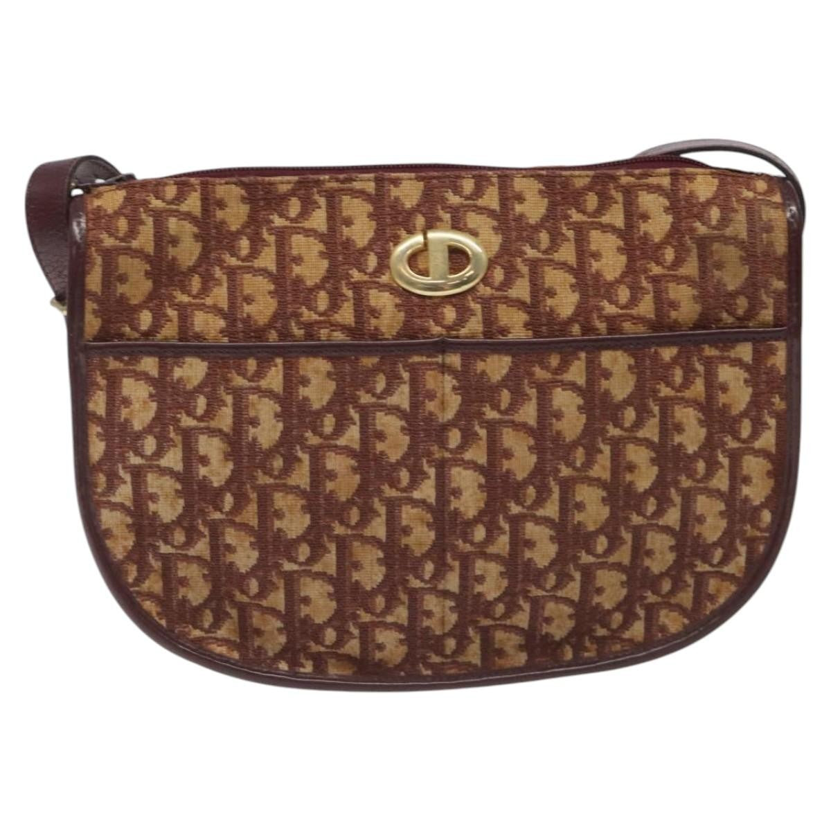 Christian Dior Vintage Trotter Shoulder Bag Canvas, RED, CANVAS, Shoulder bag