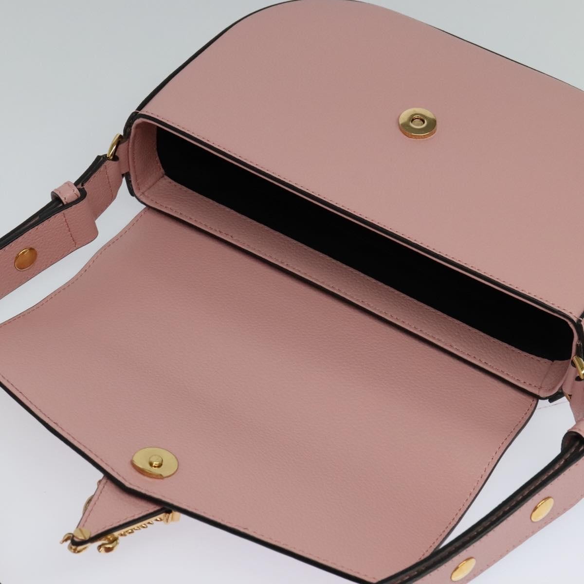 Versace Virtus Flap Messenger Bag Leather, PINK, LEATHER, Shoulder bag