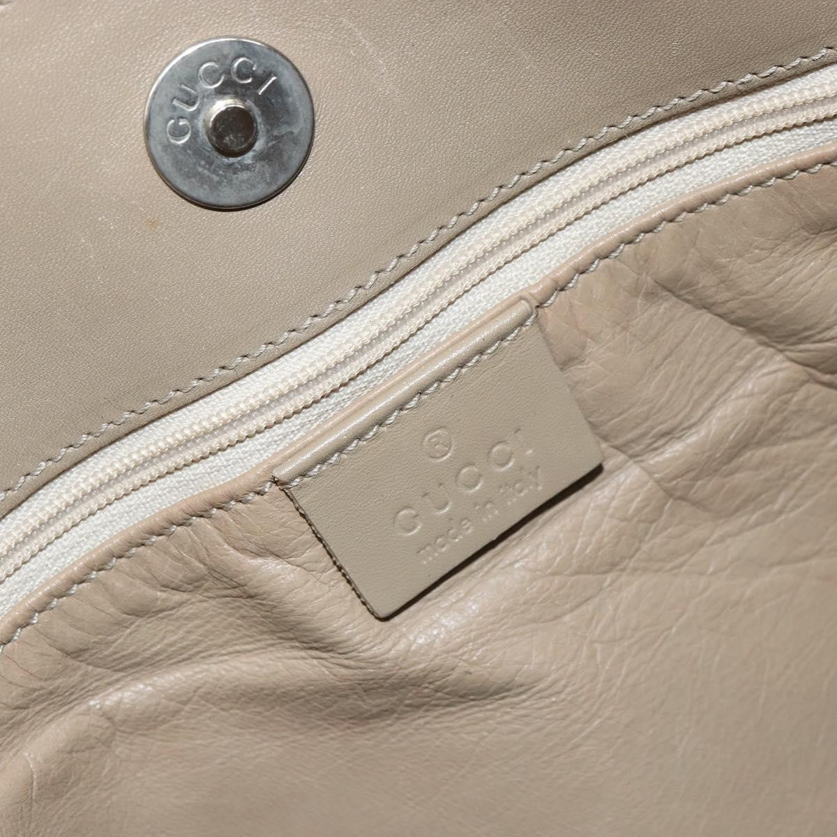 Gucci Vintage Shoulder Bag Leather, BEIGE, LEATHER, Shoulder bag