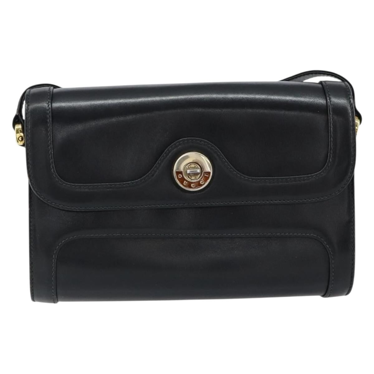 Gucci Vintage Shoulder Bag Leather, BLACK, LEATHER, Shoulder bag