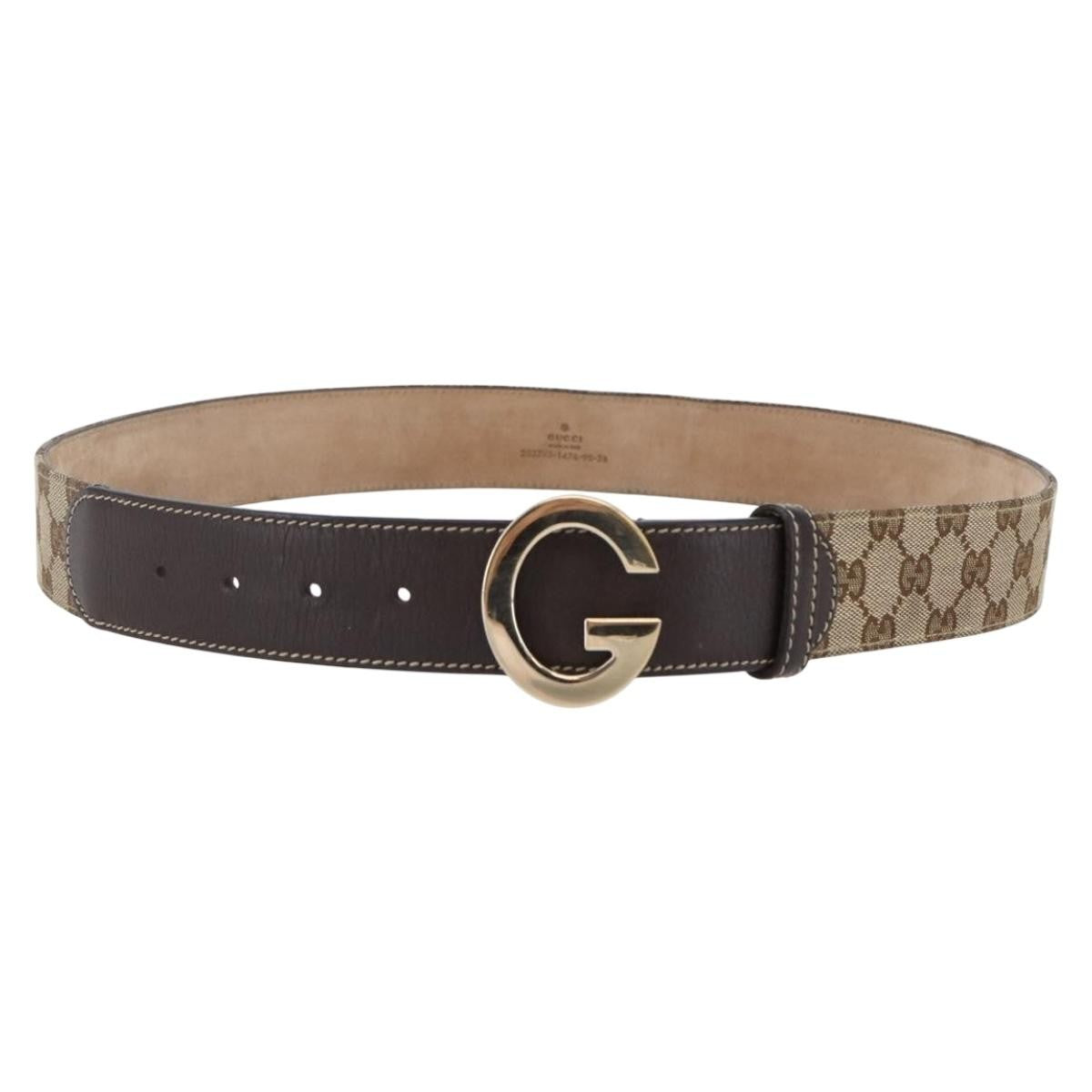 Gucci G Buckle Belt Leather, BEIGE, CANVAS, Belts