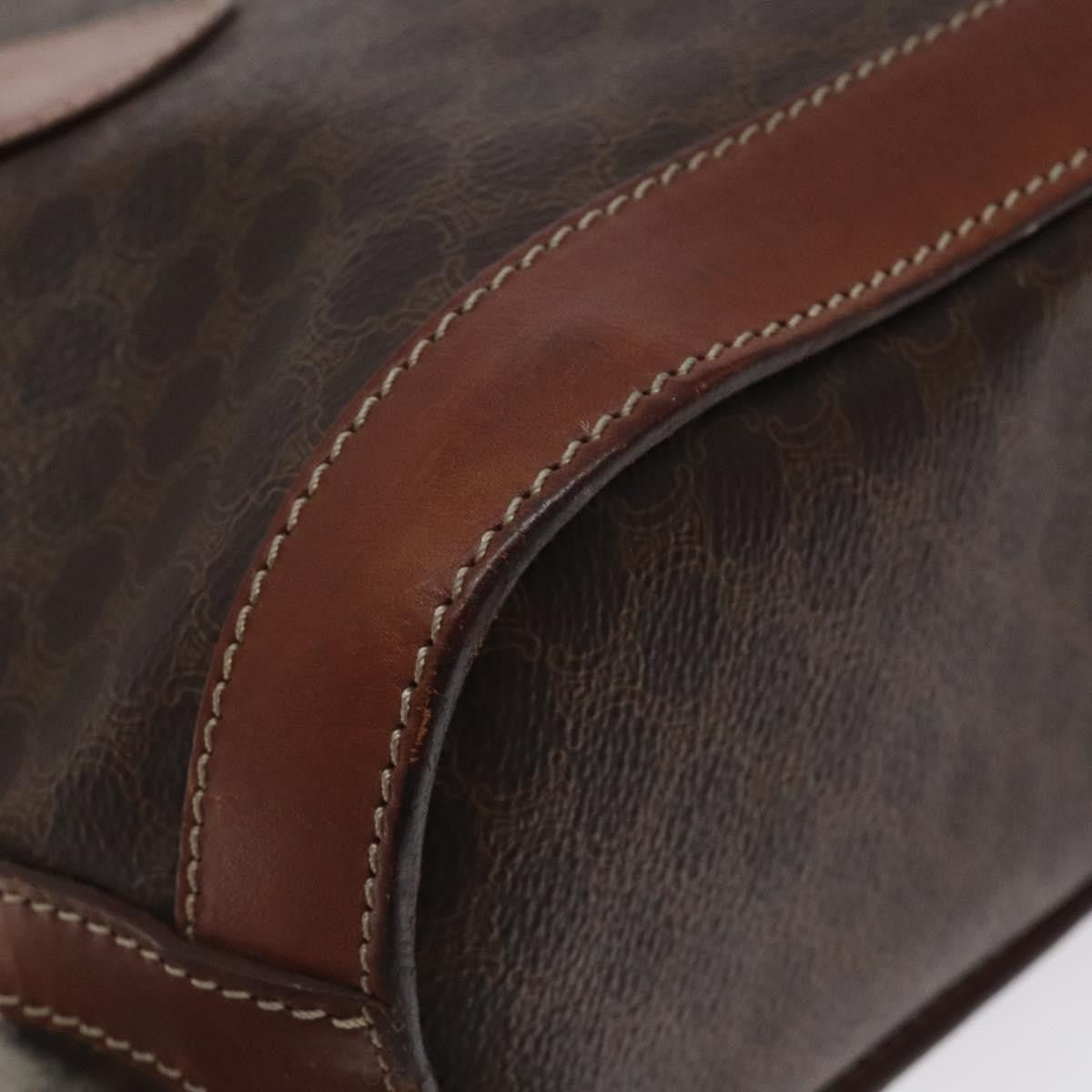 Celine Vintage Macadam Handbag Canvas, BROWN, CANVAS, Handbag