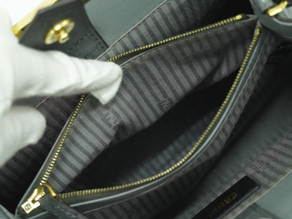 Fendi 2Jours Bag Leather, GRAY, LEATHER, Handbag
